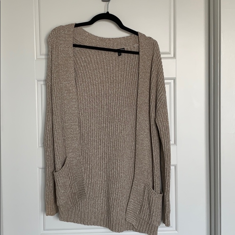 Express cream knit cardigan sweater